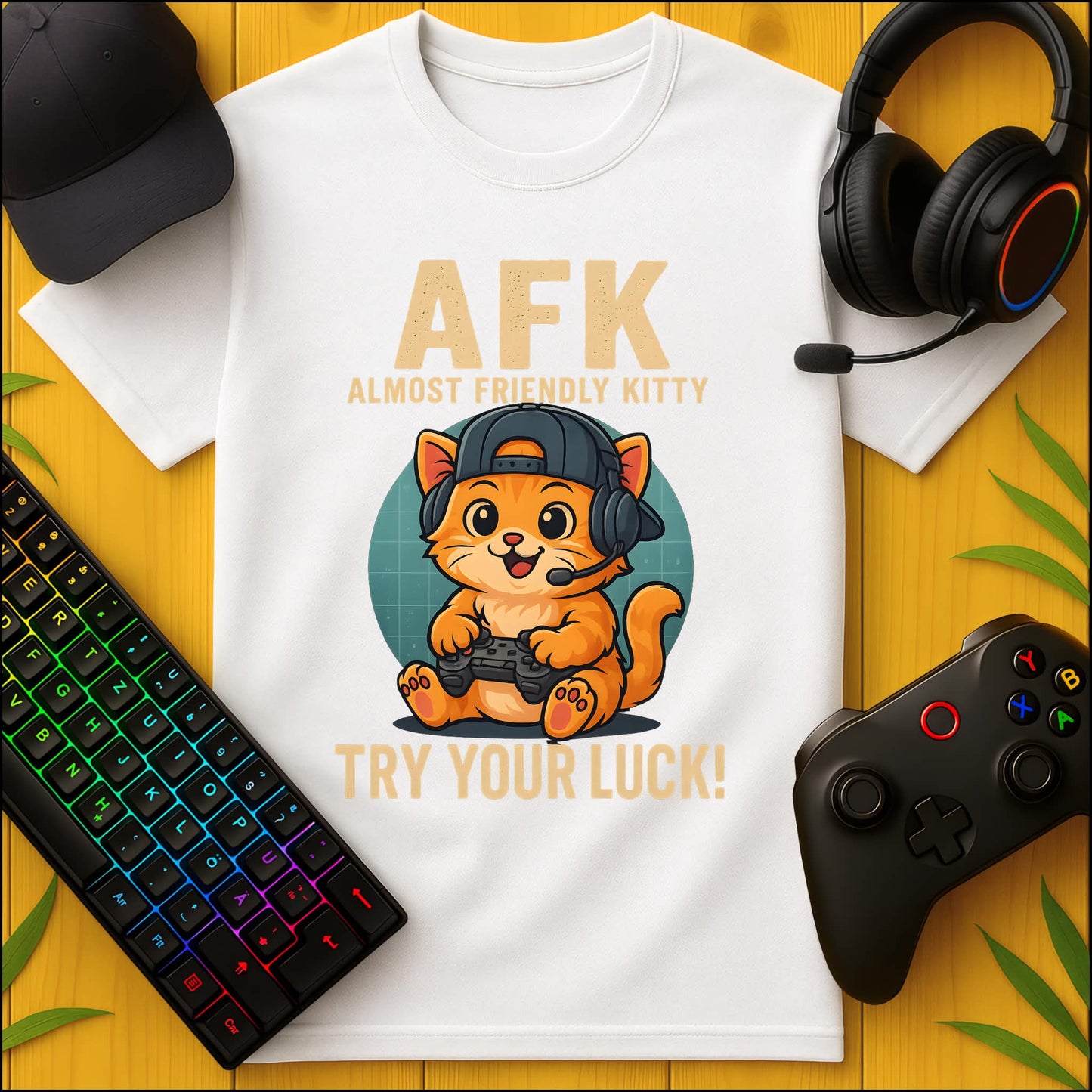 AFK Almost Friendly Kitty T-Shirt für Kids
