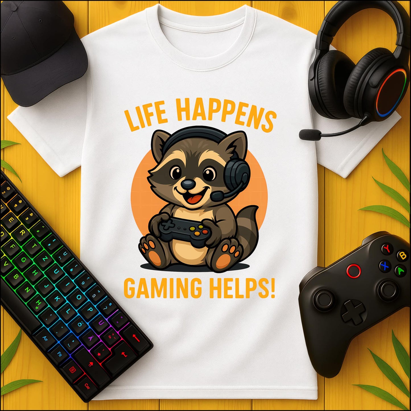 Life Happens Gaming Helps T-Shirt für Kids