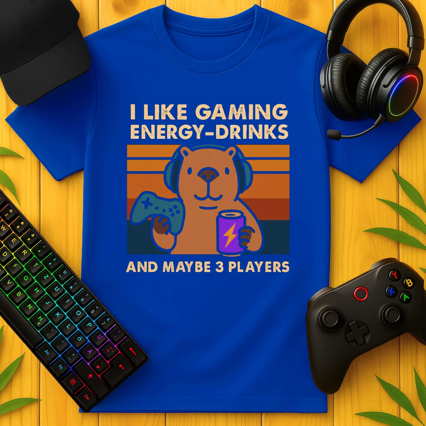 I Like Gaming and Energydrinks T-Shirt für Kids