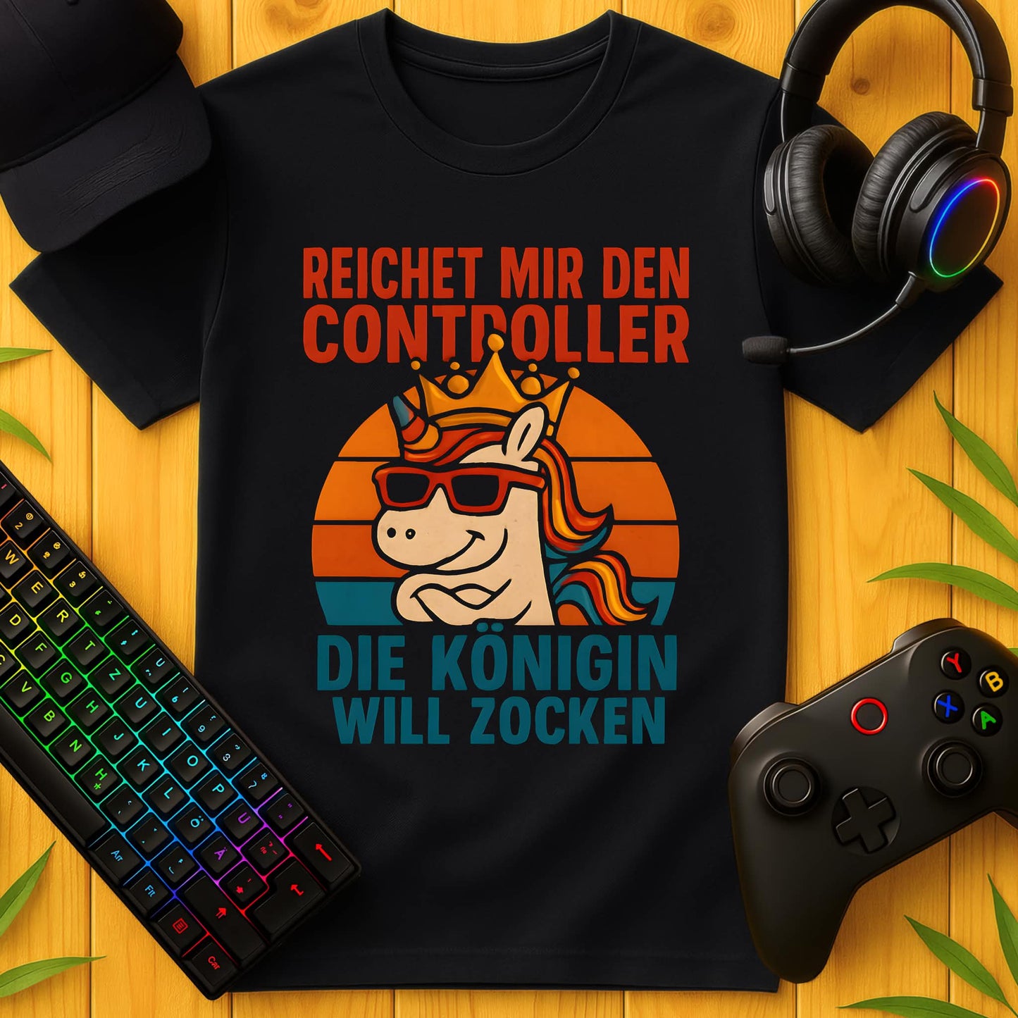 Königin will Zocken T-Shirt für Kids