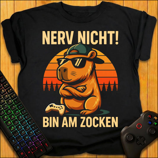Nerv nicht Bin am Zocken Capybara T-Shirt