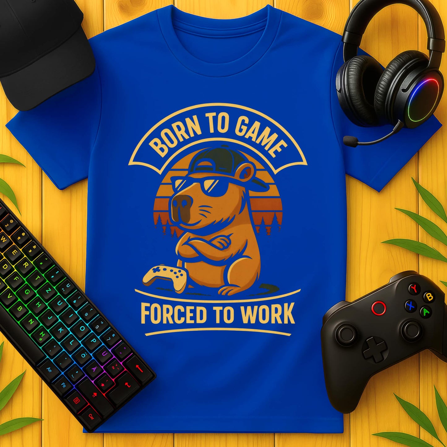 Born to Game Work Capybara T-Shirt