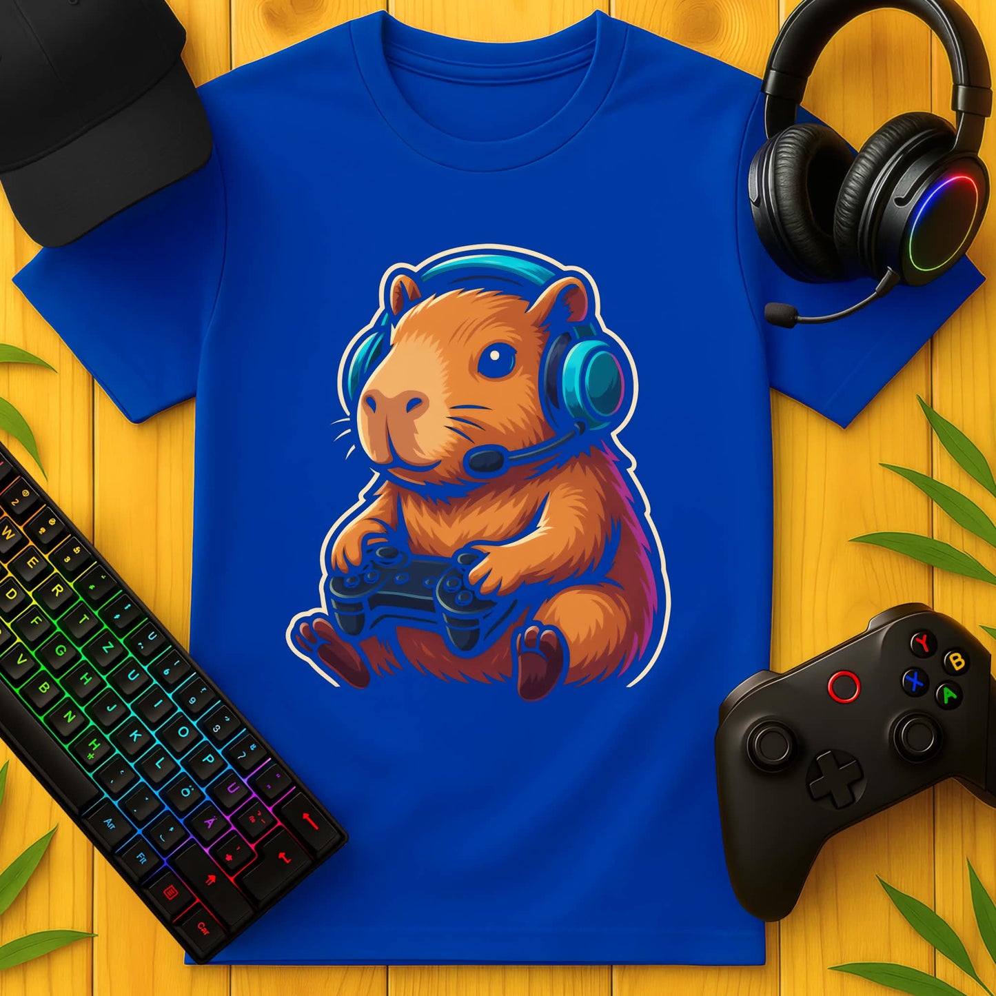 Gaming Capybara Headset T-Shirt für Kids