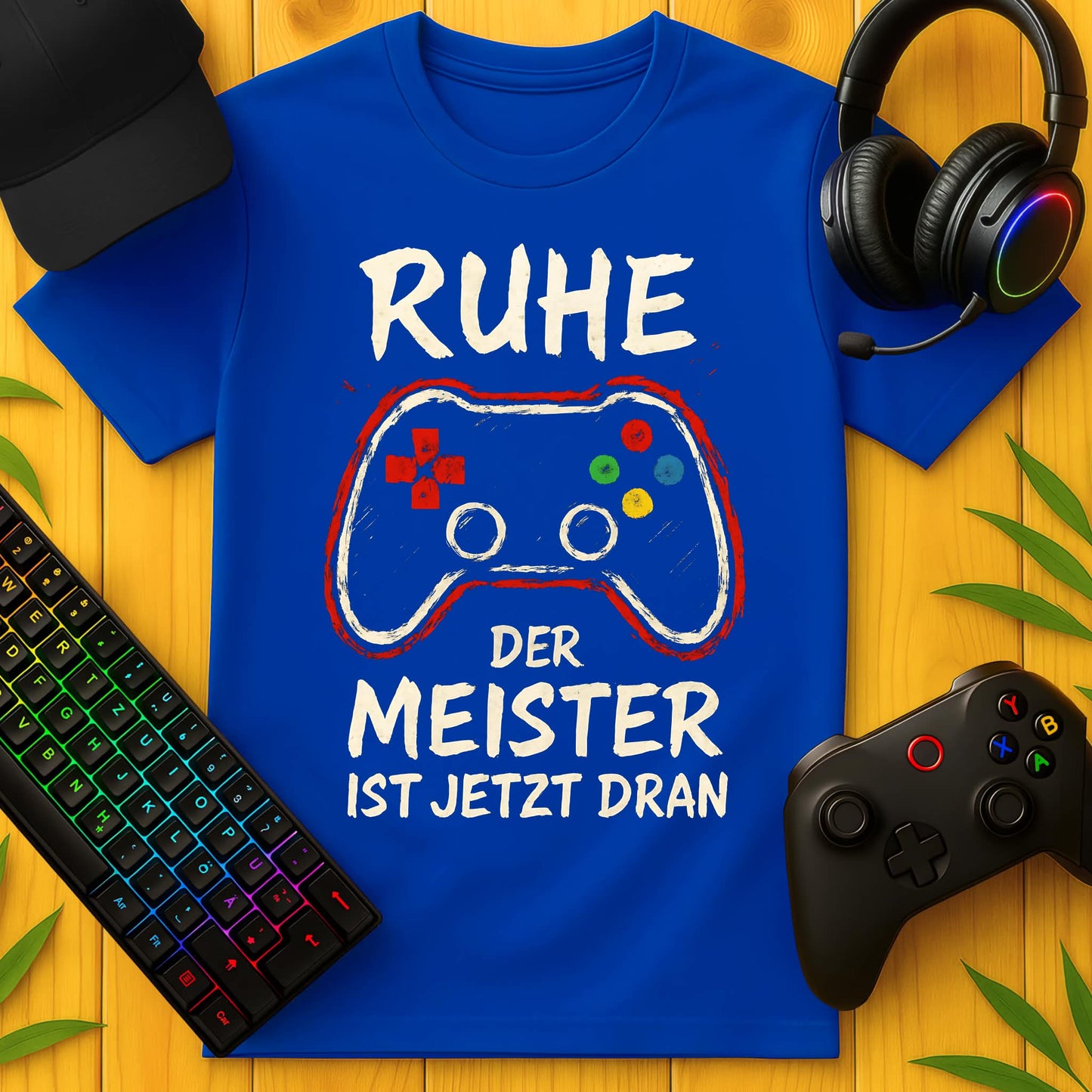 Ruhe der Meister ist dran bunt T-Shirt für Kids