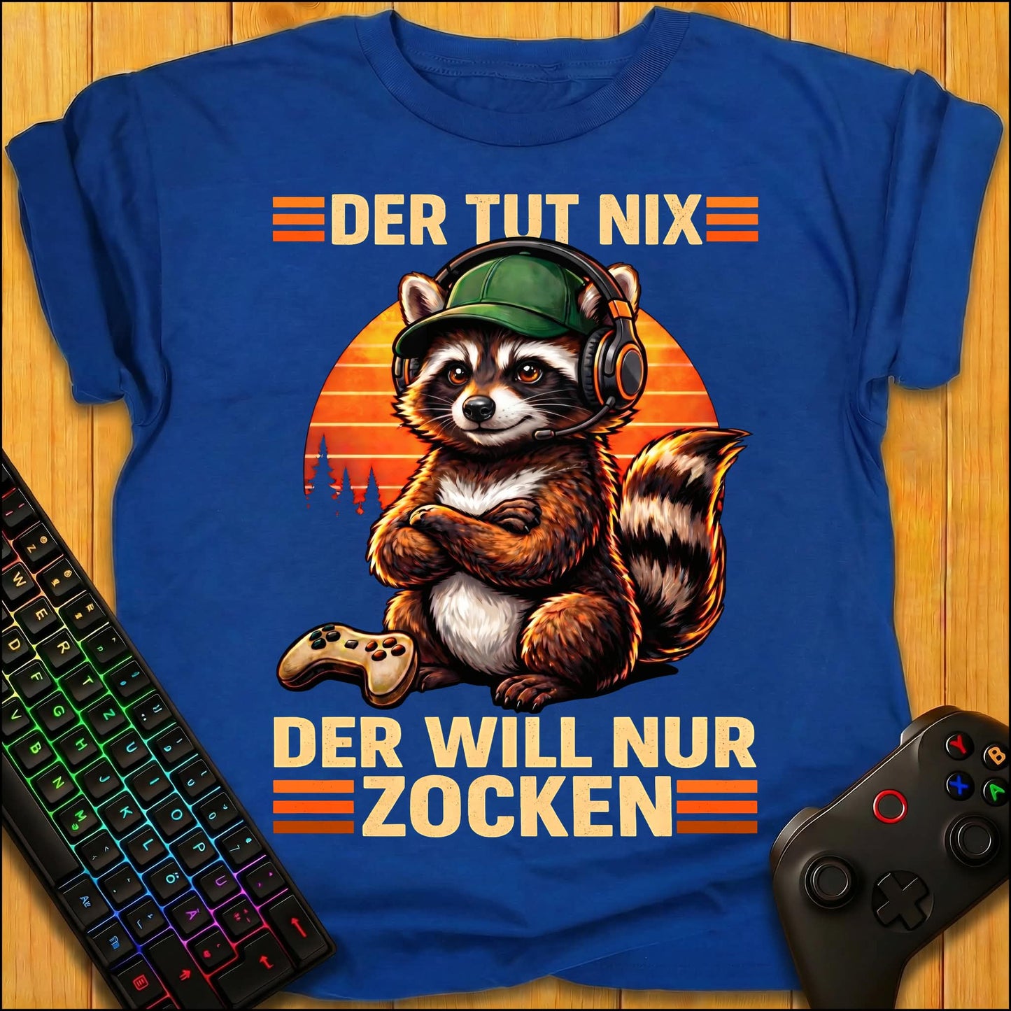 Der tut nix nur Zocken Raccoon T-Shirt
