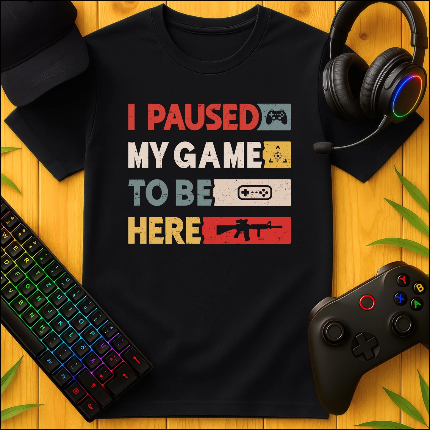 I paused my Game to be Here T-Shirt für Kids