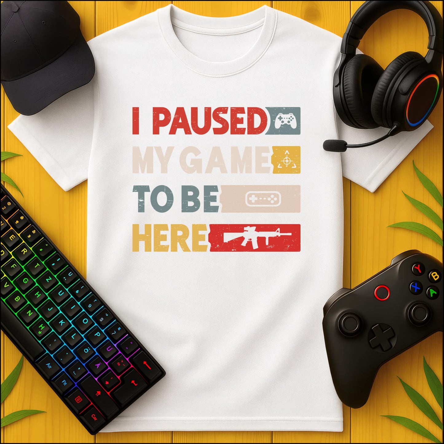 I paused my Game to be Here T-Shirt für Kids