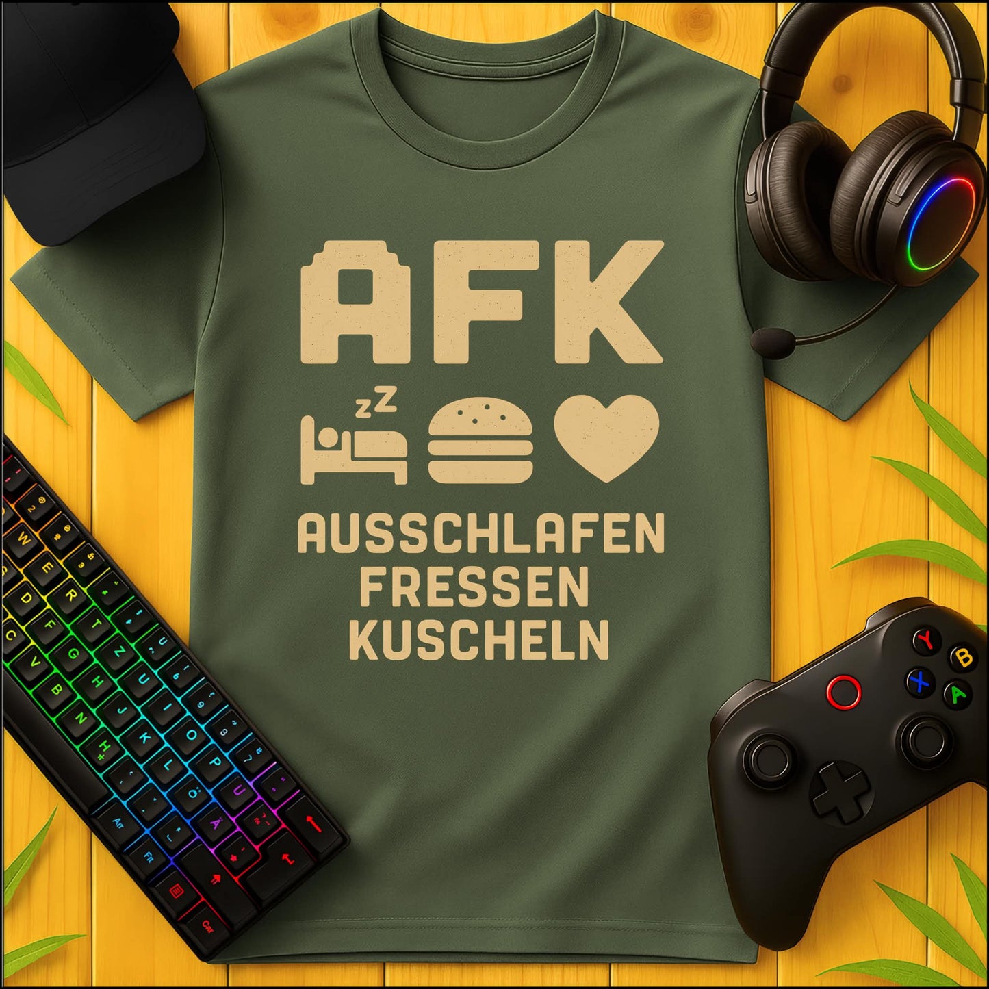 AFK Ausschlafen Fressen Kuscheln T-Shirt