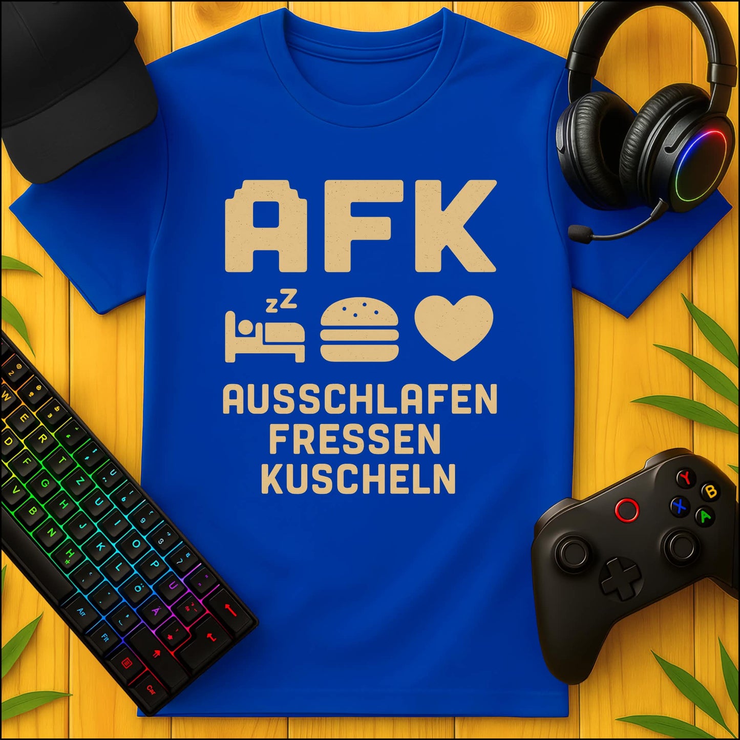 AFK Ausschlafen Fressen Kuscheln T-Shirt für Kids