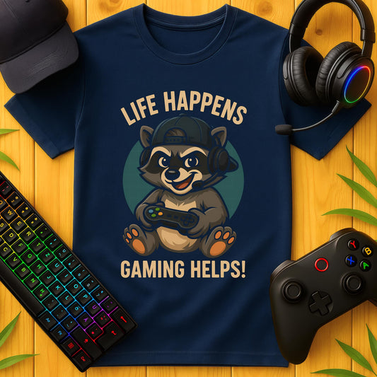 Life Happens Gaming Helps Angry T-Shirt für Kids