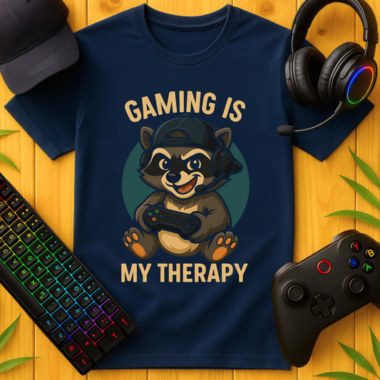 Gaming is my Therapy Raccoon T-Shirt für Kids