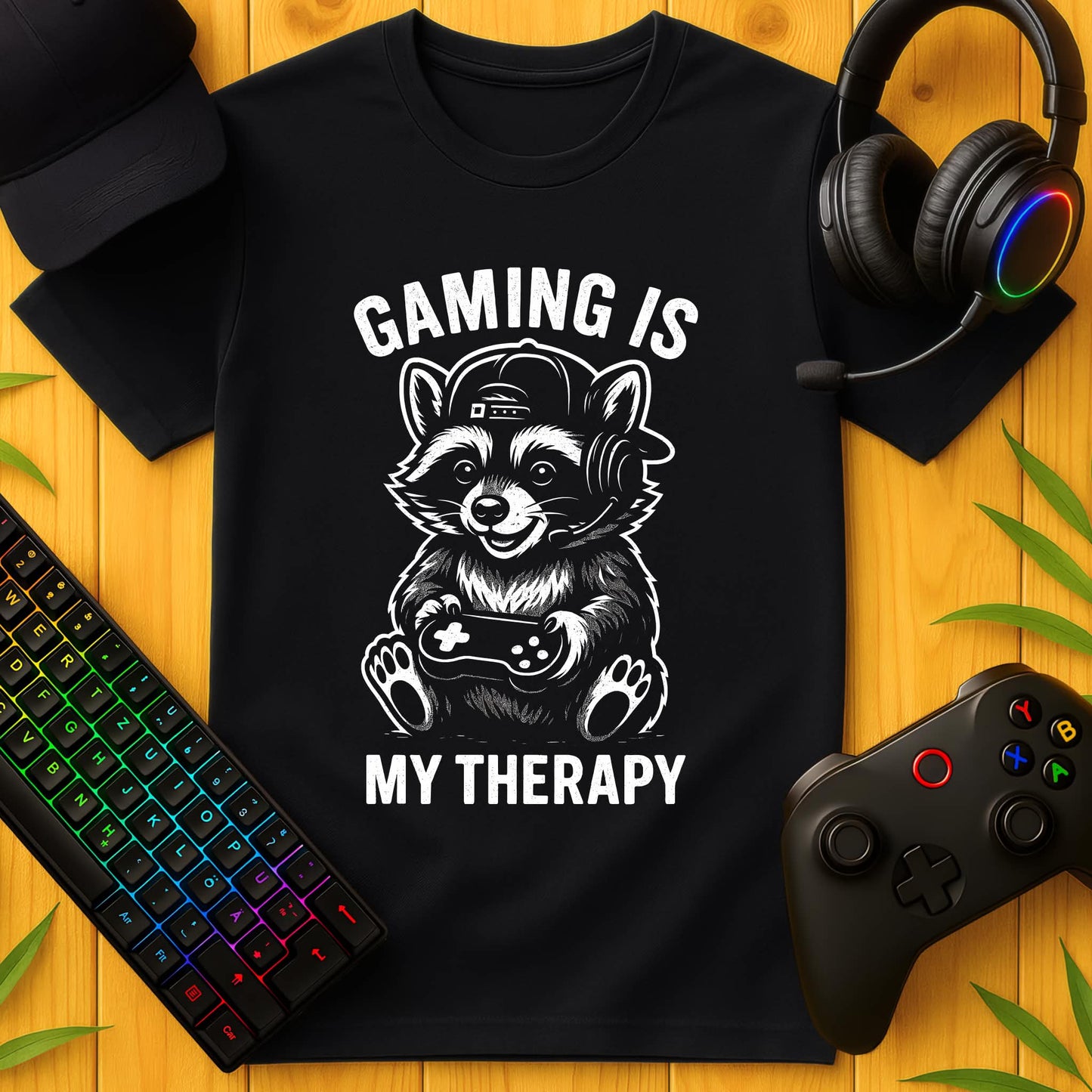 Gaming is my Therapy BW T-Shirt