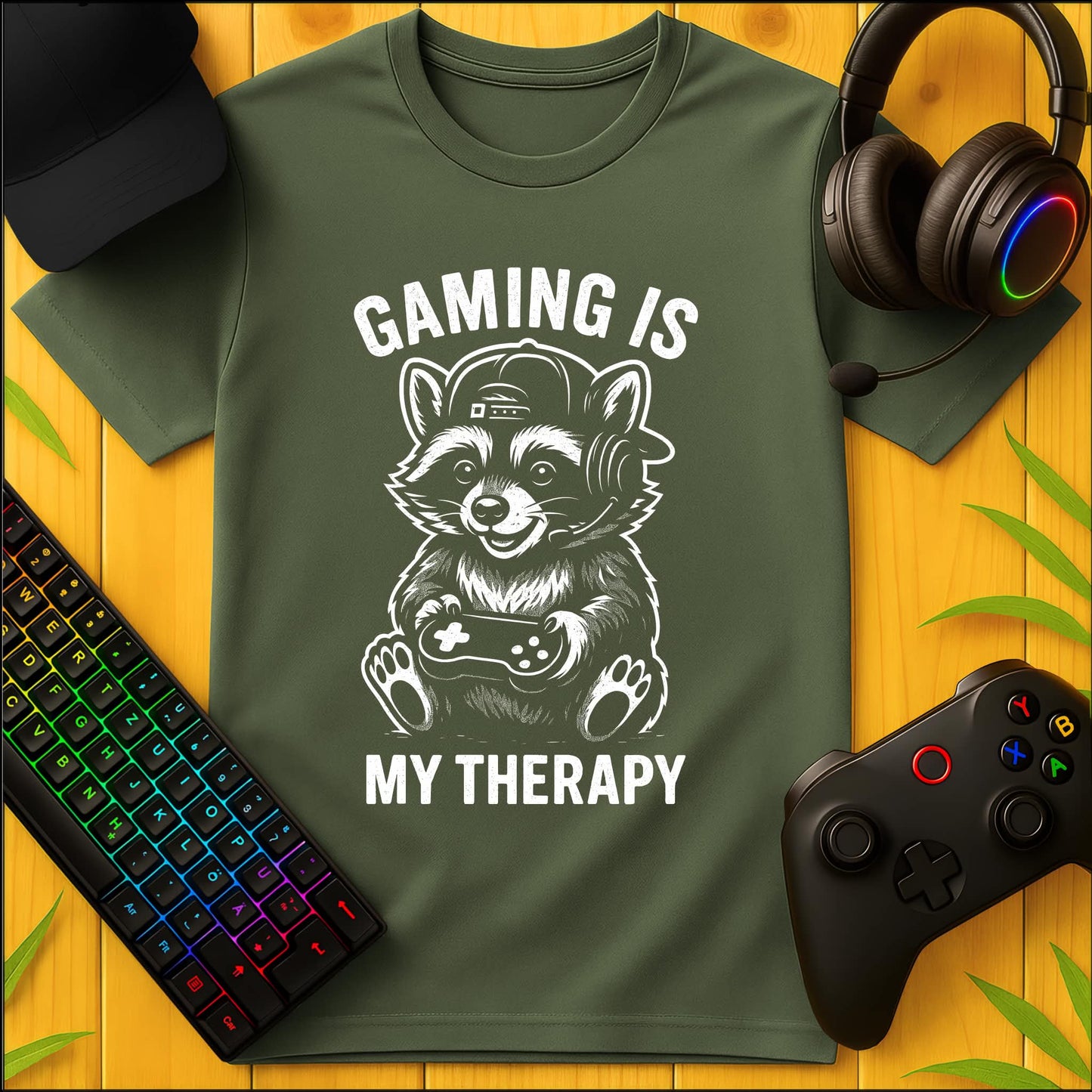 Gaming is my Therapy BW T-Shirt