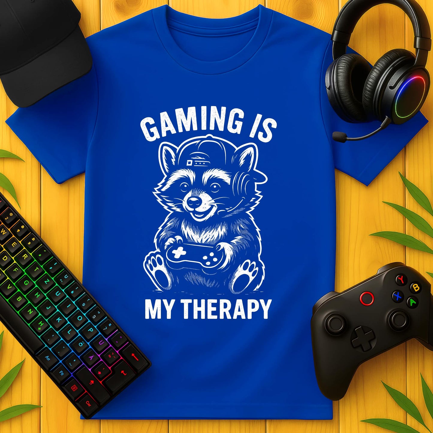 Gaming is my Therapy BW T-Shirt