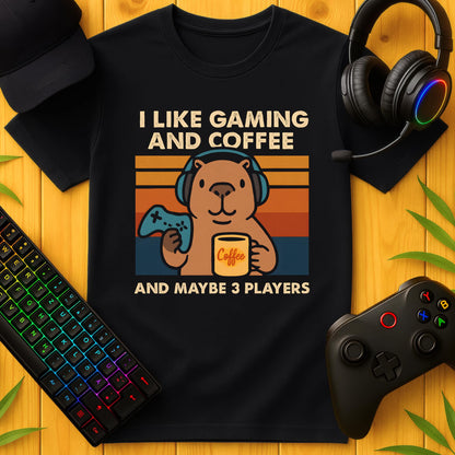 Gaming and Coffee Capybara T-Shirt