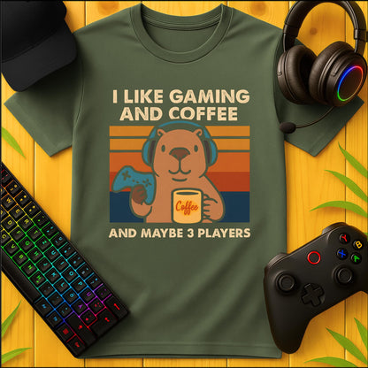Gaming and Coffee Capybara T-Shirt