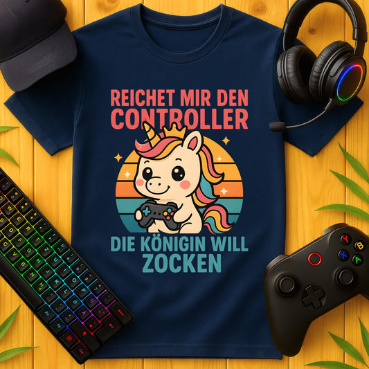 Einhorn-Königin will Zocken T-Shirt für Kids
