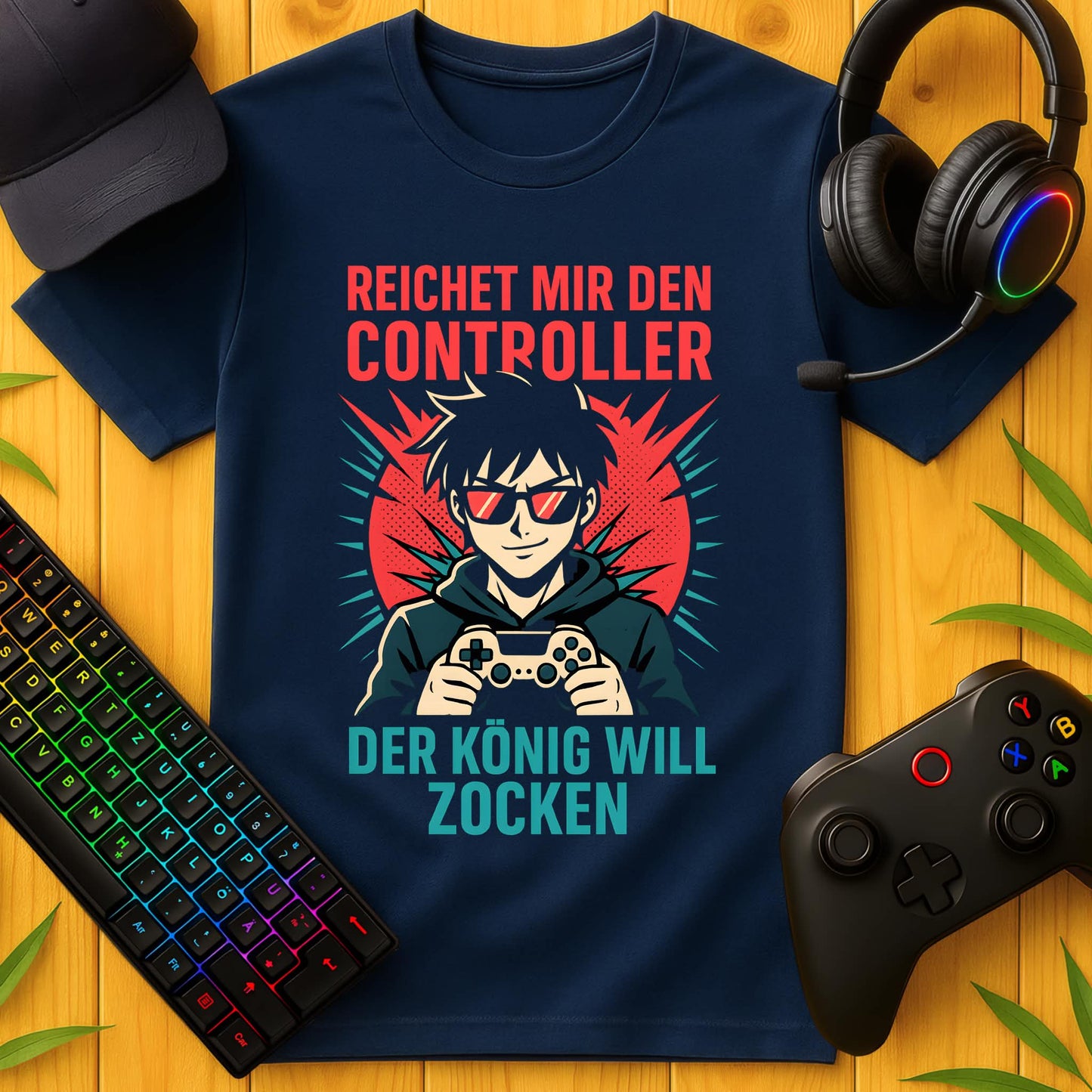 Anime-König will Zocken T-Shirt für Kids