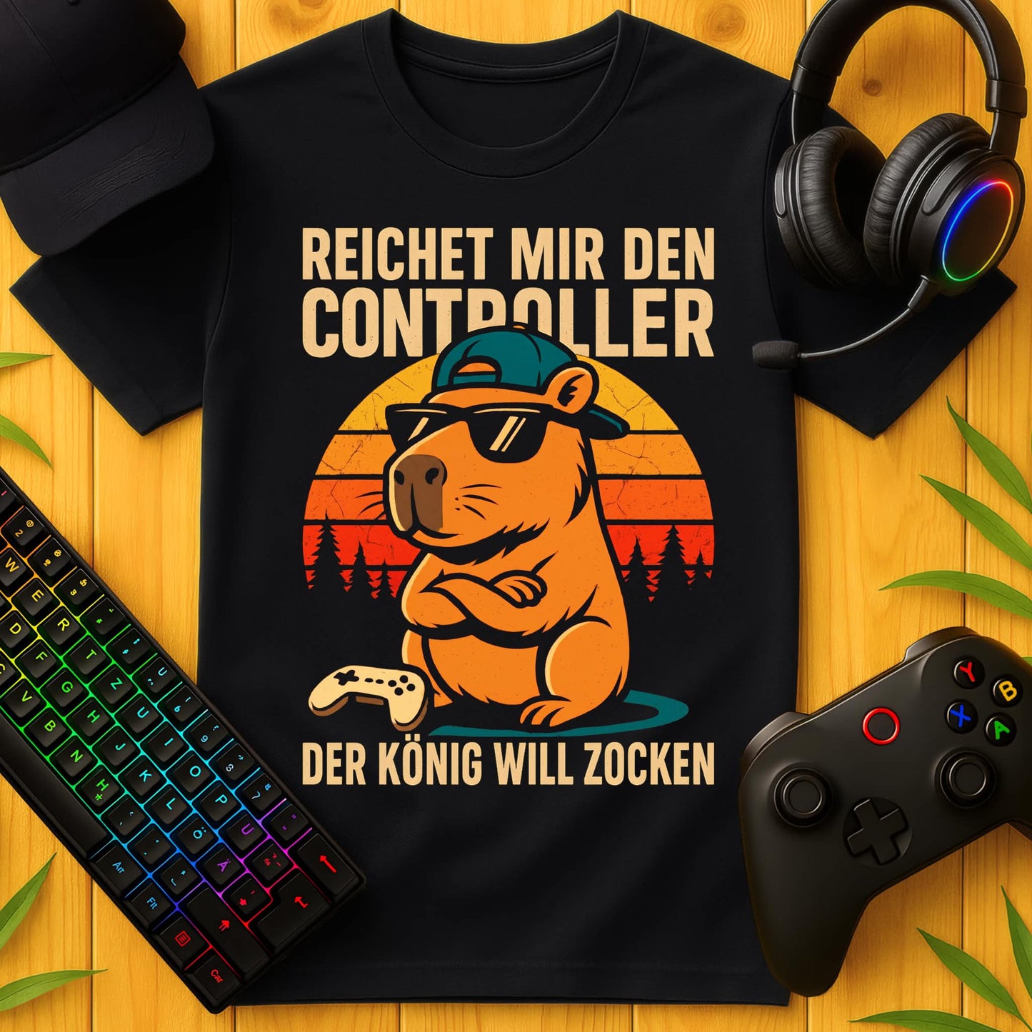 König will Zocken Capybara T-Shirt