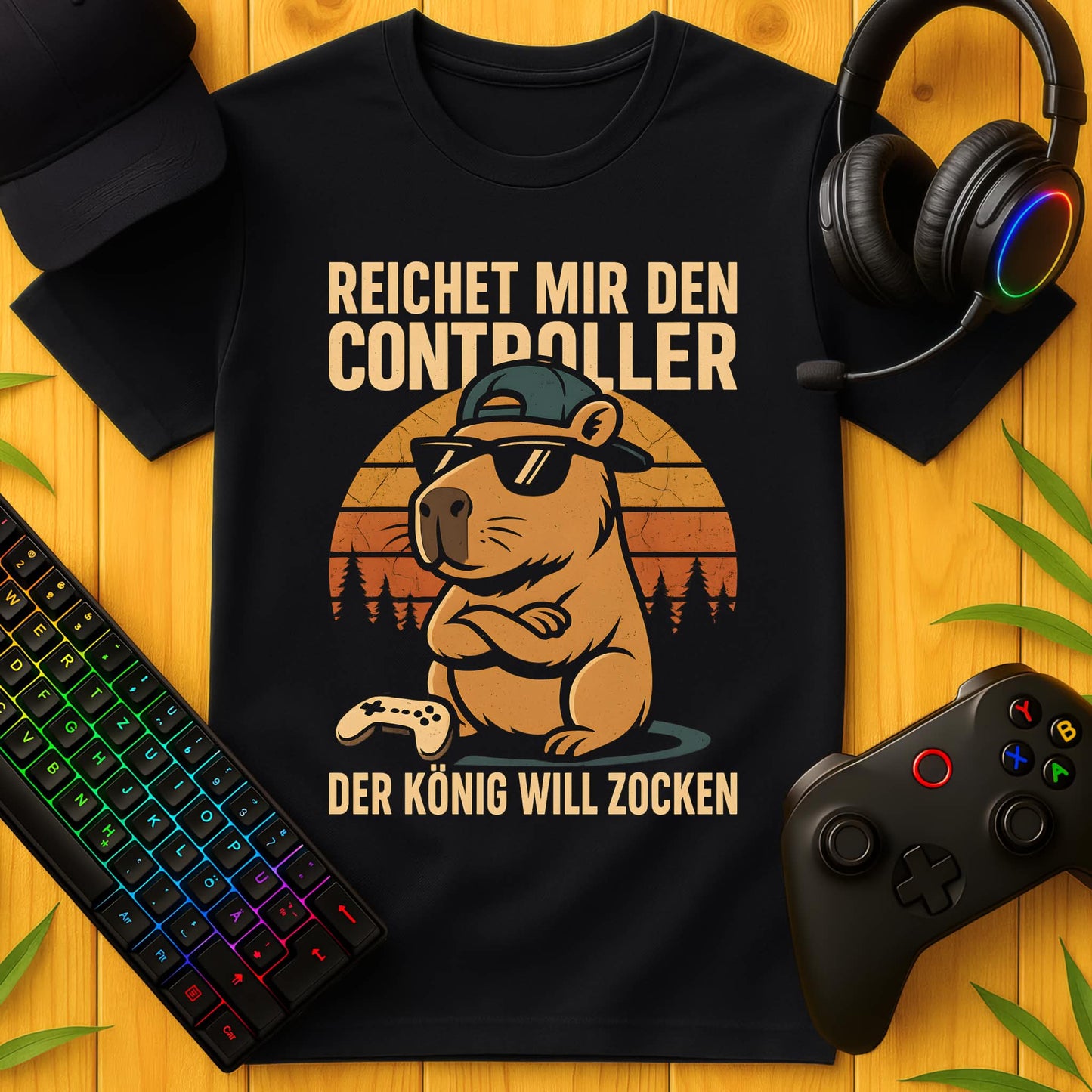 König will Zocken Capybara T-Shirt