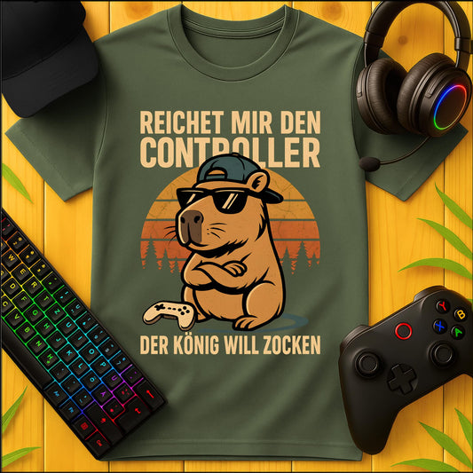 König will Zocken Capybara T-Shirt