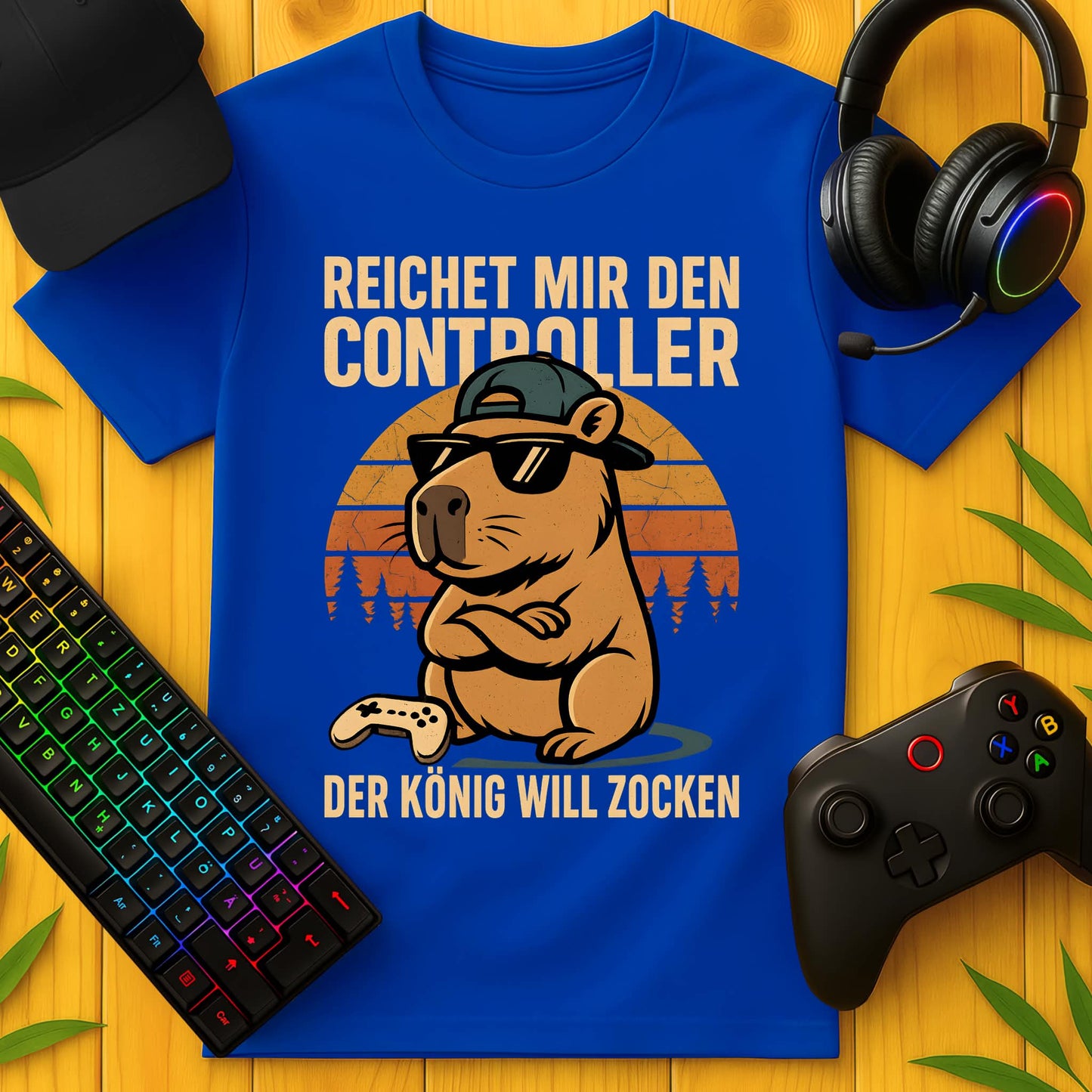 König will Zocken Capybara T-Shirt