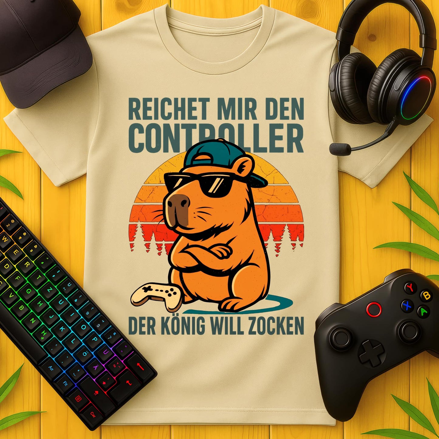 König will Zocken Capybara T-Shirt
