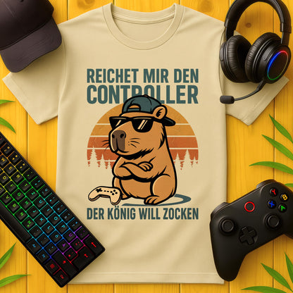 König will Zocken Capybara T-Shirt