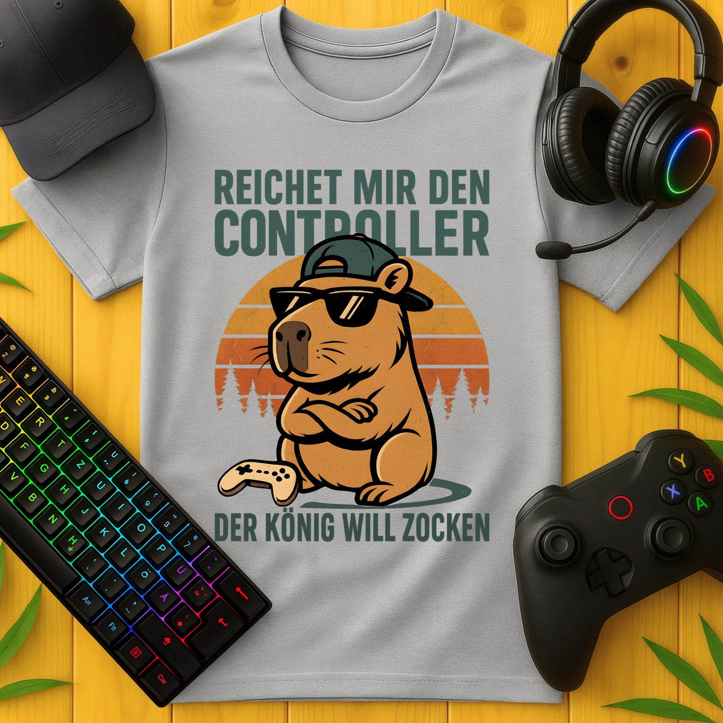König will Zocken Capybara T-Shirt