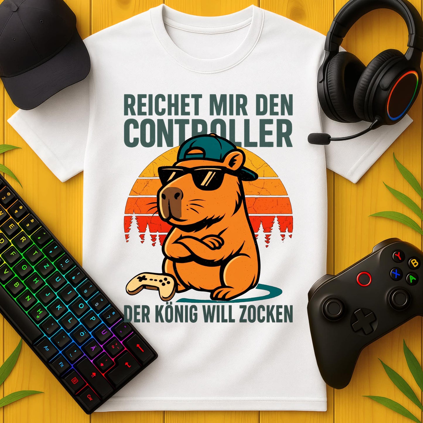 König will Zocken Capybara T-Shirt