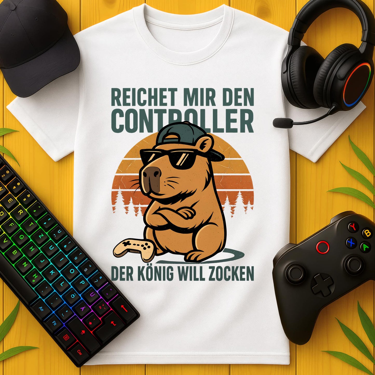 König will Zocken Capybara T-Shirt
