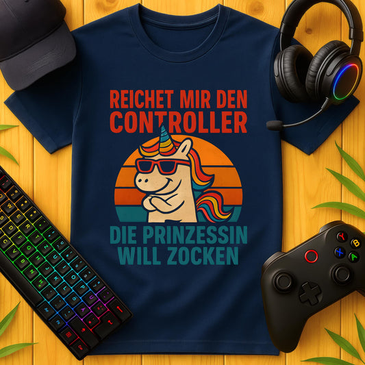 Coole Einhorn-Prinzessin will Zocken T-Shirt für Kids