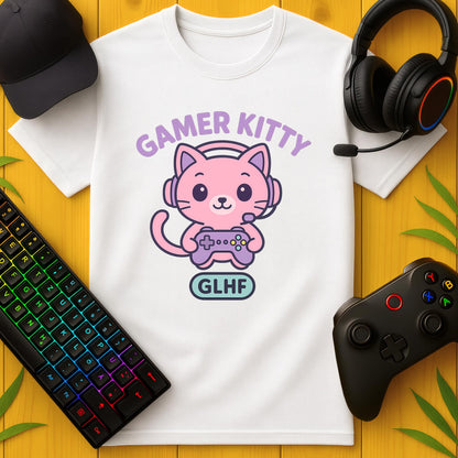 Gamer Kitty GLHF T-Shirt für Kids