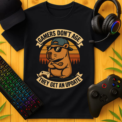 Gamers dont Age Banner Capybara T-Shirt