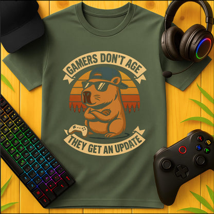 Gamers dont Age Banner Capybara T-Shirt