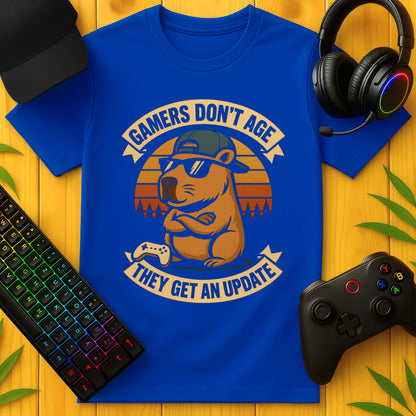 Gamers dont Age Banner Capybara T-Shirt