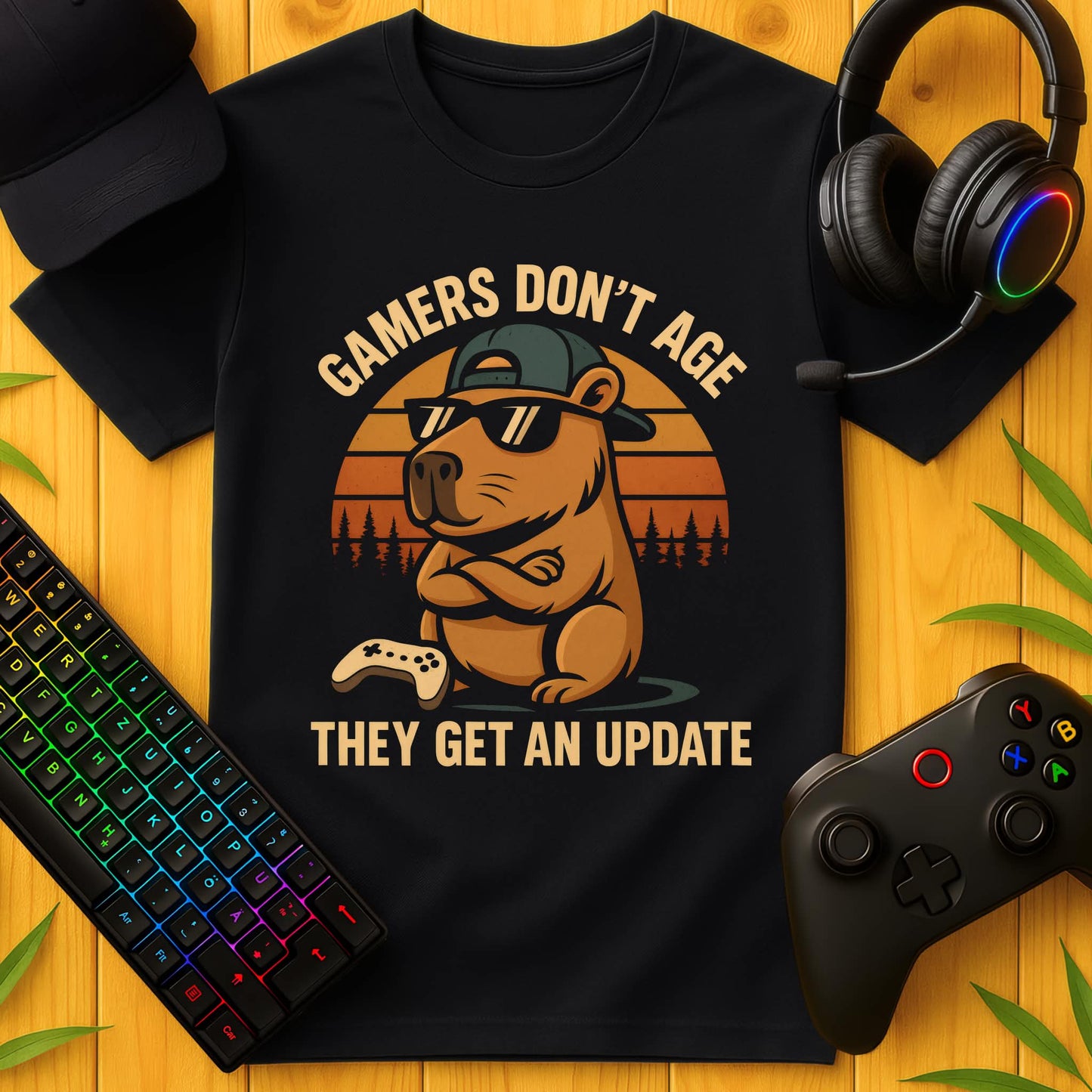 Gamers dont Age Update Clean Capybara T-Shirt