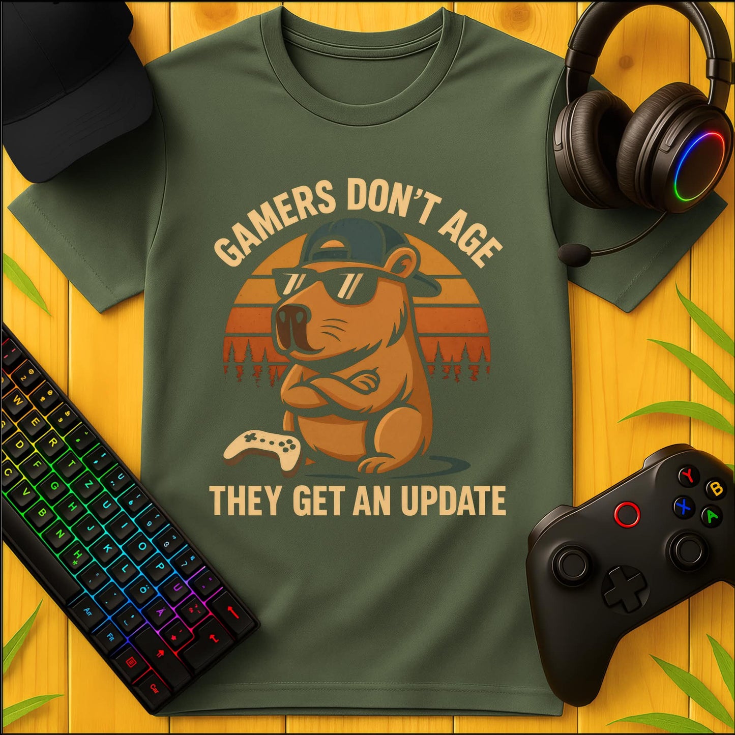 Gamers dont Age Update Clean Capybara T-Shirt