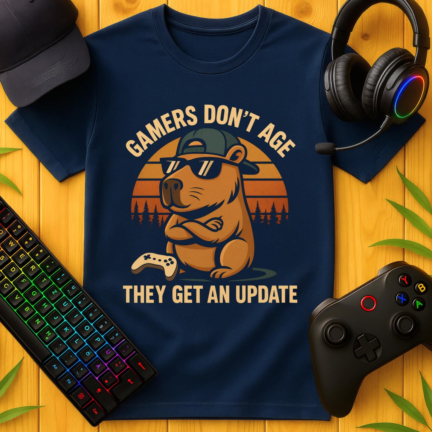 Gamers dont Age Update Clean Capybara T-Shirt