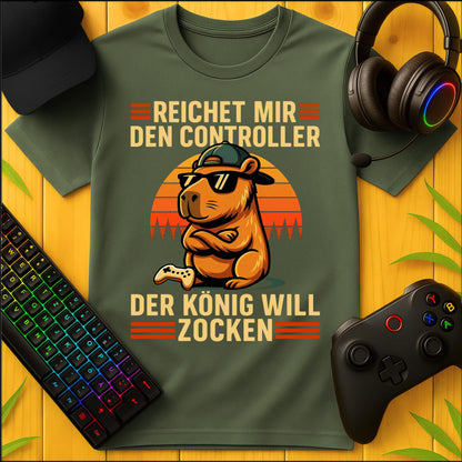 Military Green Capybara T-Shirt als Geschenk für Gamer
