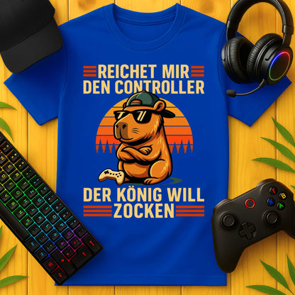 Der König will zocken – Capybara Gaming-T-Shirt für Kids
