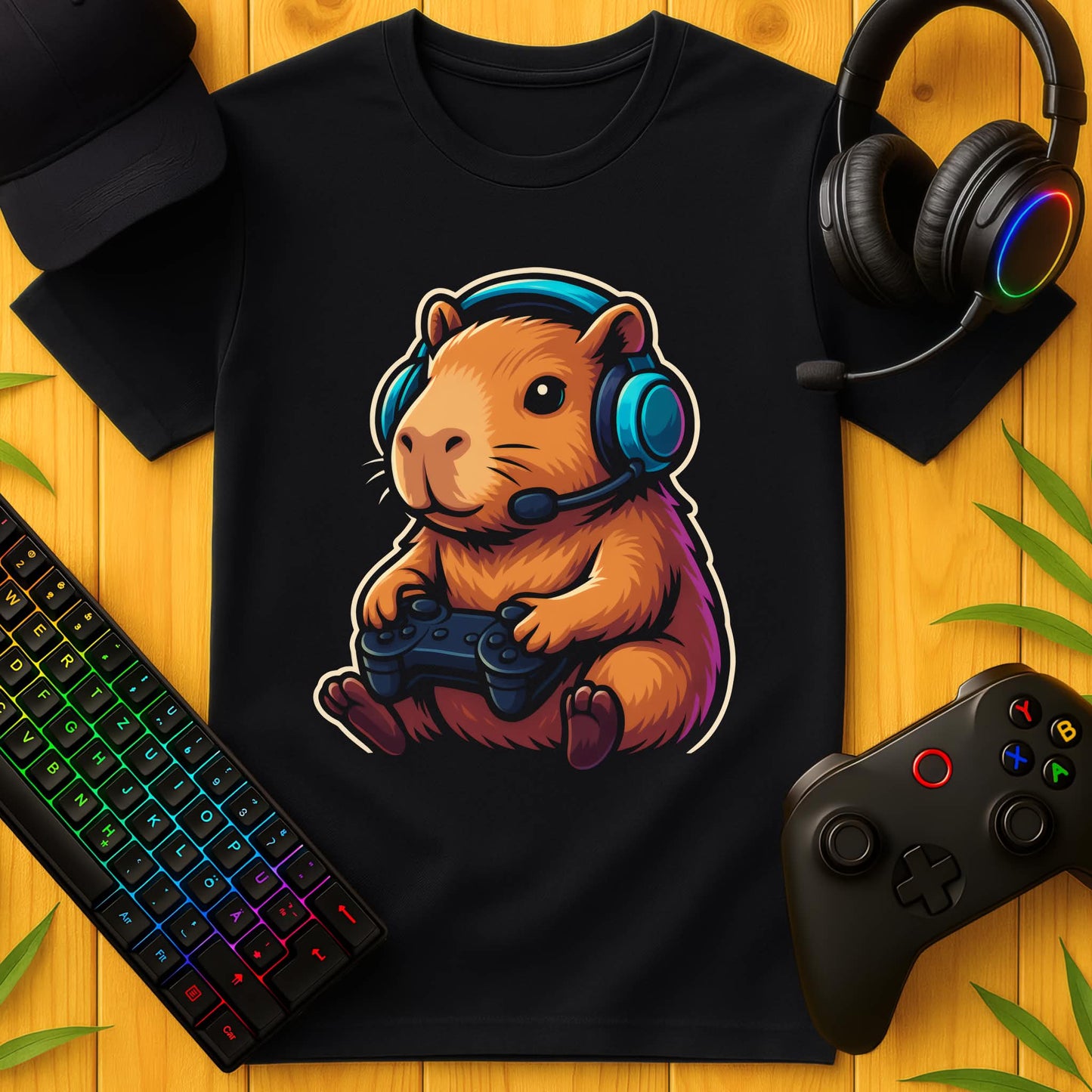 Gaming Capybara Headset T-Shirt für Kids