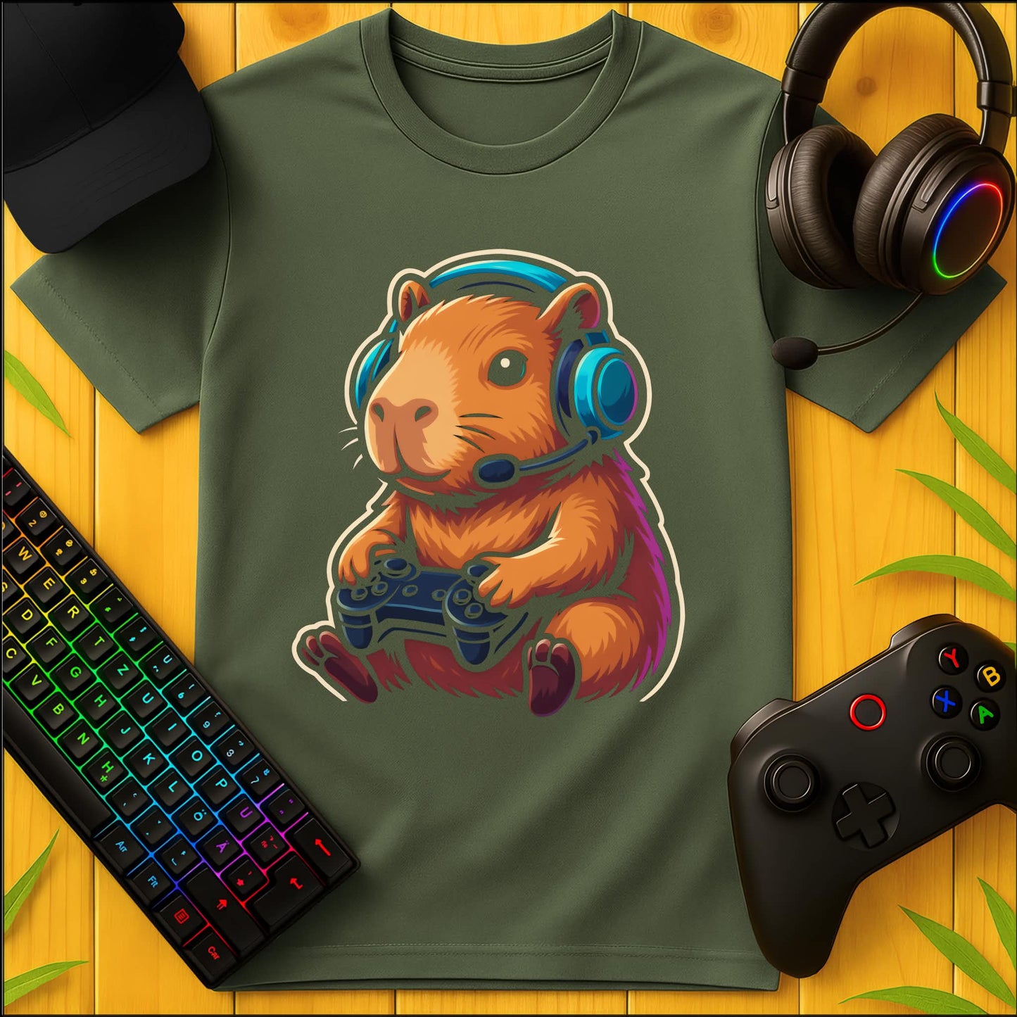 Gaming Capybara Headset T-Shirt