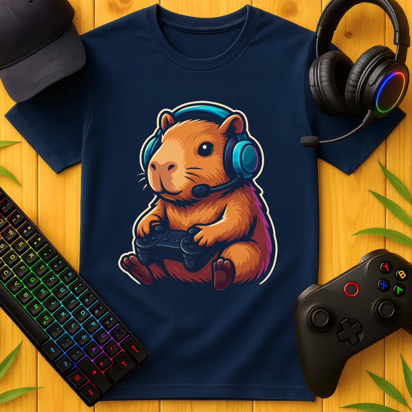 Gaming Capybara Headset T-Shirt für Kids