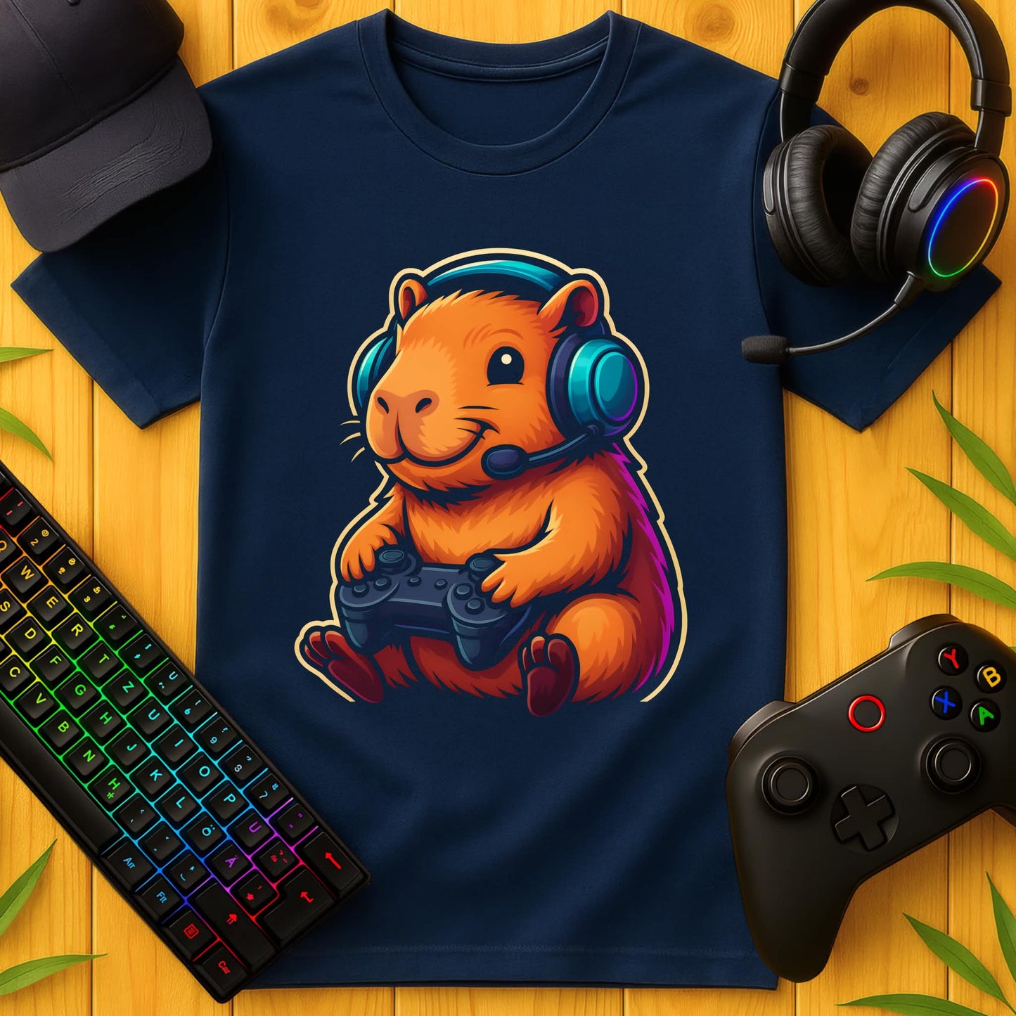 Cute Gaming Capybara Headset T-Shirt für Kids