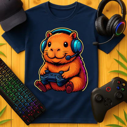 Cute Gaming Capybara Front T-Shirt für Kids