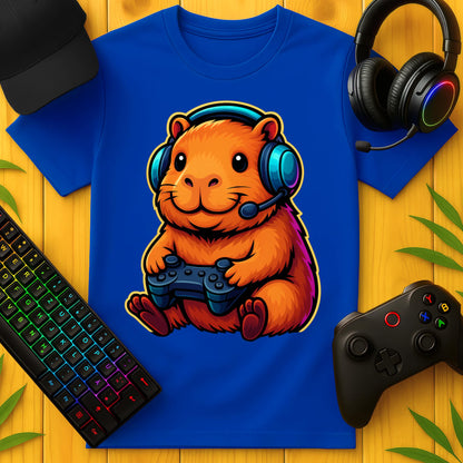 Cute Gaming Capybara Front T-Shirt