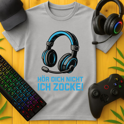 Hör dich nicht ich zocke blau T-Shirt