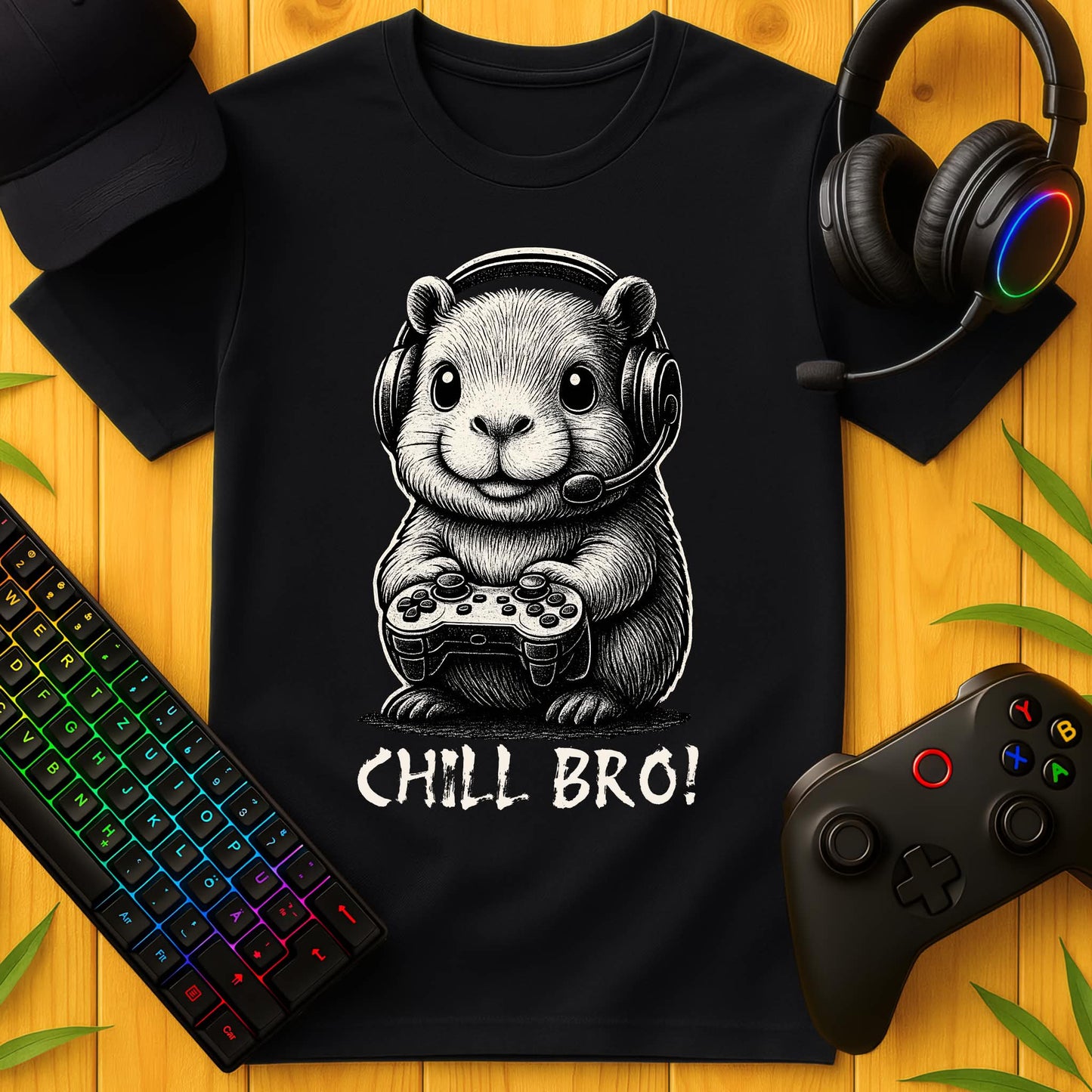 Chill Bro! Cute Capybara BW T-Shirt