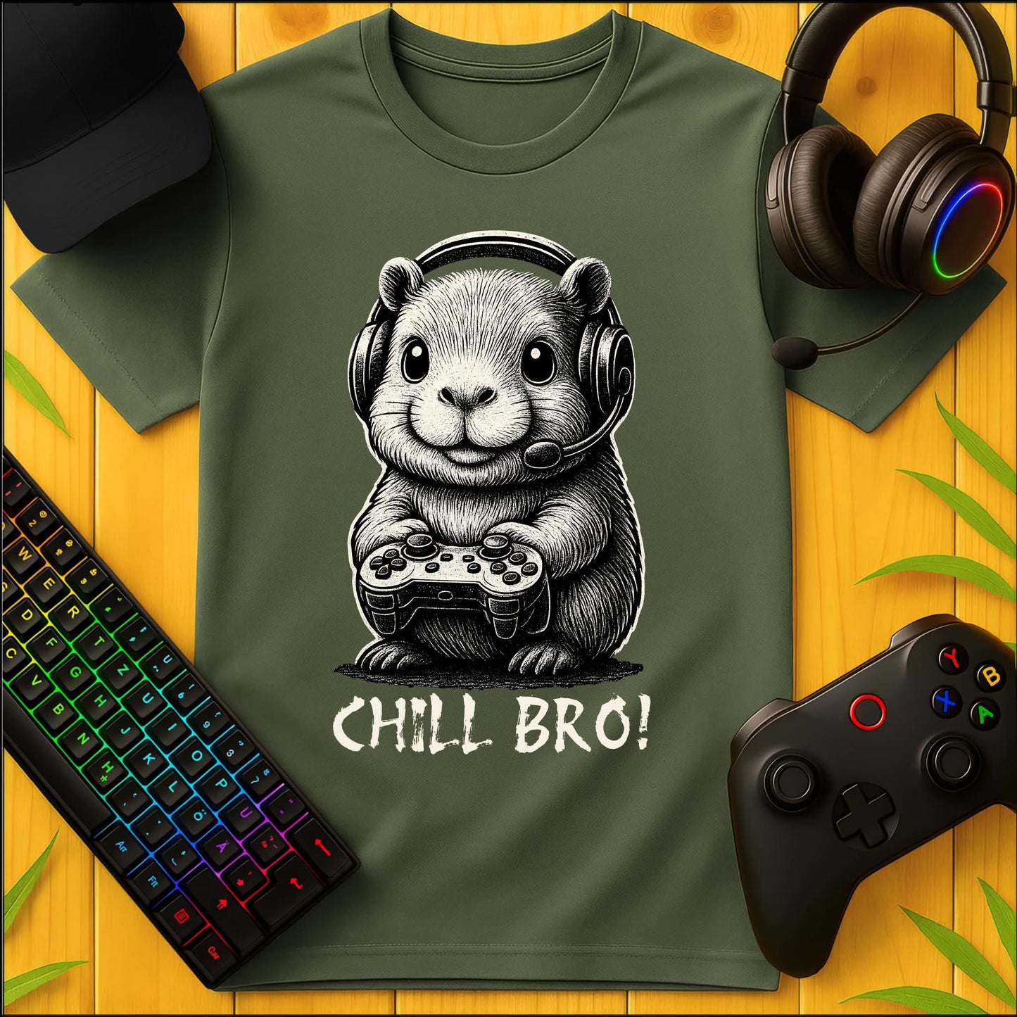 Chill Bro! Cute Capybara BW T-Shirt